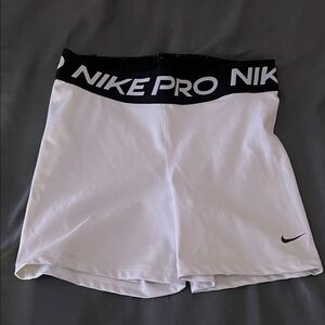 Nike Pro White Athletic Shorts
